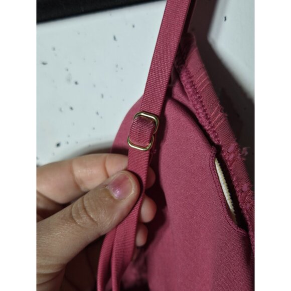 Xhilaration Womens Pink Floral Eyelet Lace One Piece Swimsuit Size Medium Boho - Picture 10 of 14